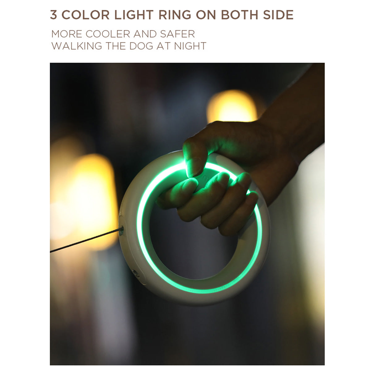 MOESTAR Smart App Control Color Changing Ring Light 3m Retractable UFO Pet Leash Dog Traction Rope MOESTAR Smart App Control Color Changing Ring Light 3m Retractable UFO Pet Leash Dog Traction Rope